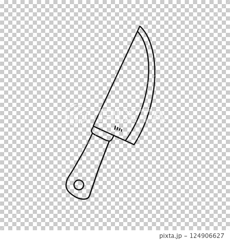 A knife is drawn in black and white 124906627