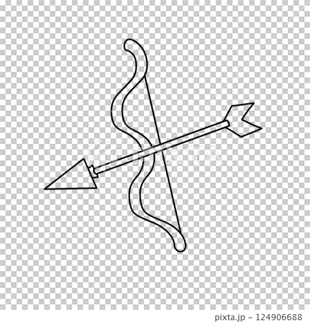 A black and white drawing of an arrow pointing to the right A black and white drawing of an arrow pointing to the right 124906688