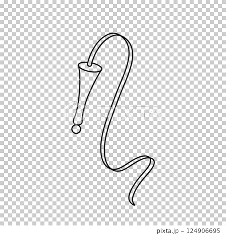 A white object with a long string attached to it A white object with a long string attached to it 124906695