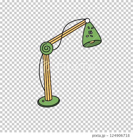 A green lamp with a yellow base A green lamp with a yellow base 124906718