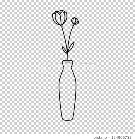 A vase with two flowers in it A vase with two flowers in it 124906752