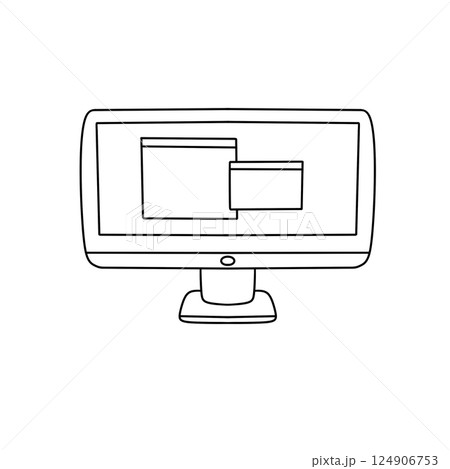 A computer monitor with a black background 124906753