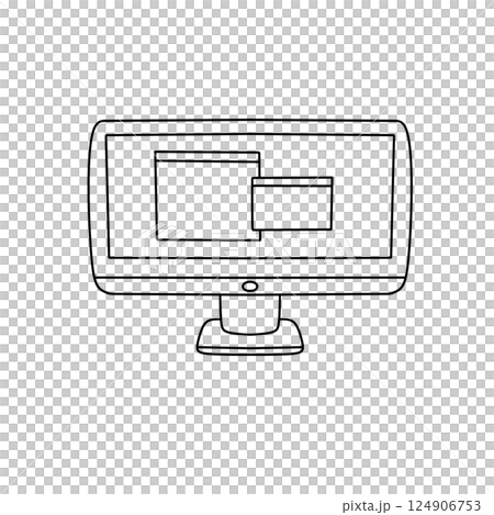 A computer monitor with a black background A computer monitor with a black background 124906753