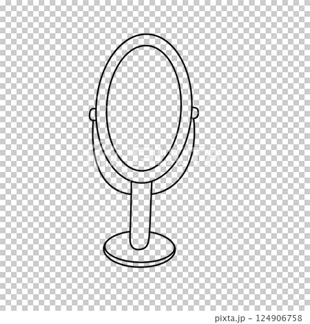 A mirror is drawn in black and white A mirror is drawn in black and white 124906758