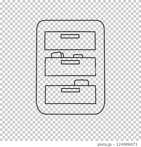 A white box with three drawers A white box with three drawers 124906871