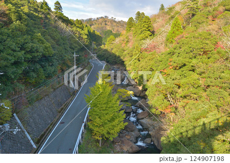 京都府福知山市の新童子橋の秋の風景 124907198