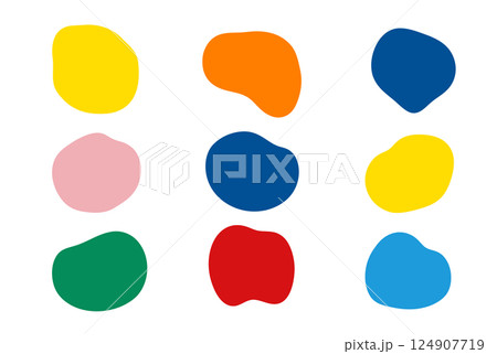 ビビッドでカラフルなゆるい形のフレームセット ビビッドでカラフルなゆるい形のフレームセット 124907719