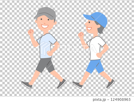 春夏季青年男女步行增強體質 124908963