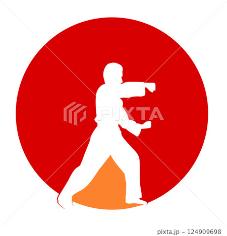 icon of man doing taekwondo kick vector 124909698