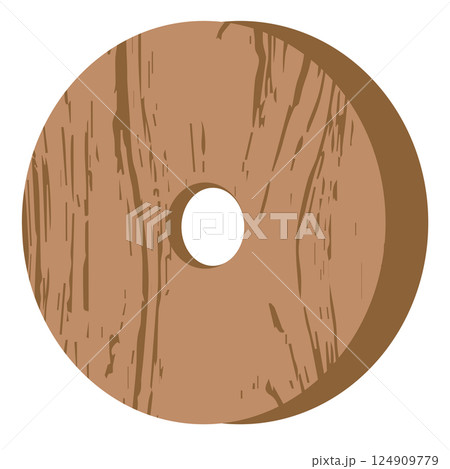 vintage wooden wheel vector icon 124909779