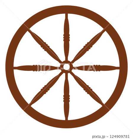 vintage wooden wheel vector icon 124909781