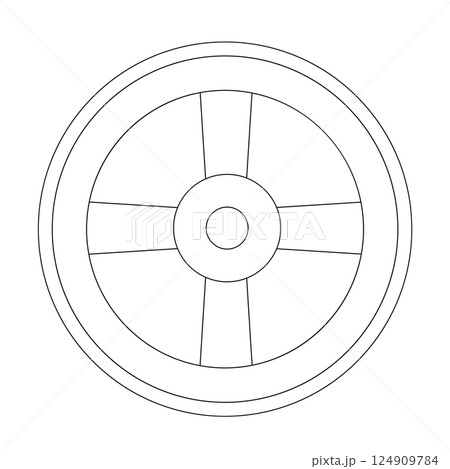 vintage wooden wheel vector icon 124909784