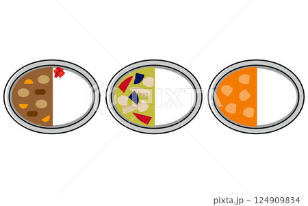 カレーのイラストのセット 124909834