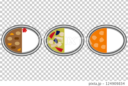 カレーのイラストのセット 124909834