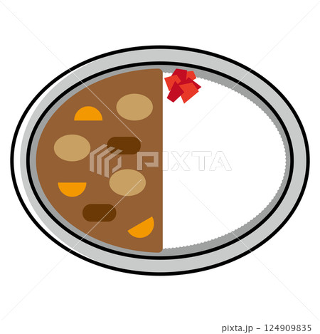 カレーライスのイラスト 124909835