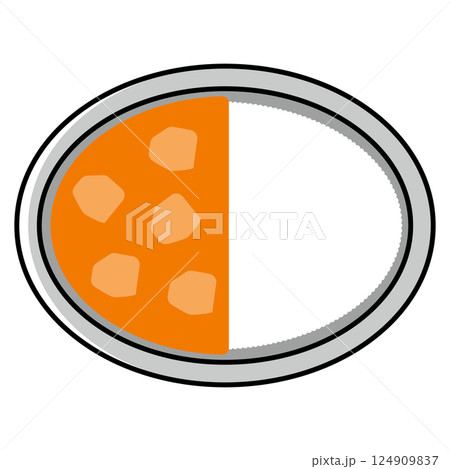 バターチキンカレーのイラスト 124909837