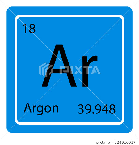 Argon Ar chemical element icon. The chemical element of the periodic table 124910017