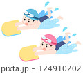 泳ぐ子どものイラスト 124910202
