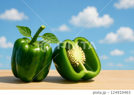 採れたてのピーマン 124910463