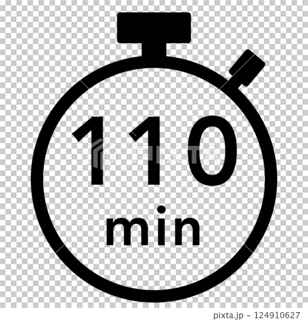 110 minutes stopwatch icon 124910627