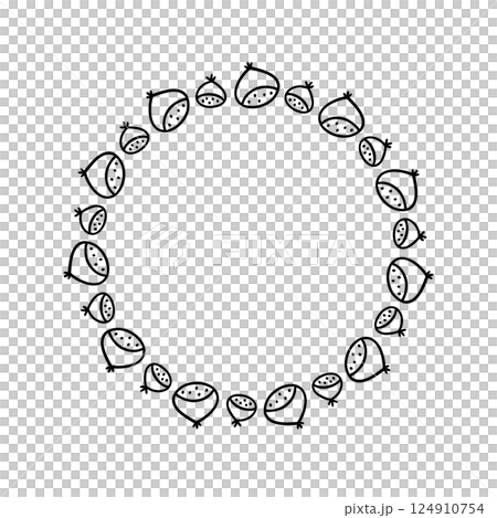 Simple hand-drawn cute chestnut frame 124910754