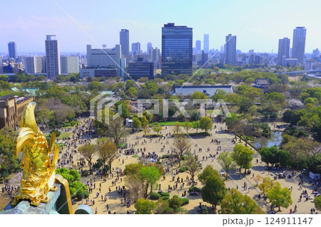 大阪城公園と大阪市街（大阪城天守閣より） 124911147