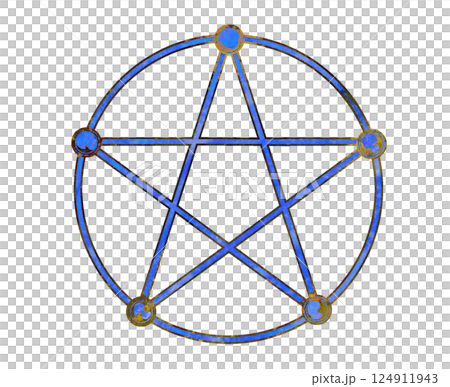 Blue Pentagram Magic Circle 124911943