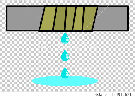Illustration of water leakage from pipes and water pipes due to deterioration over time or poor construction 124912671