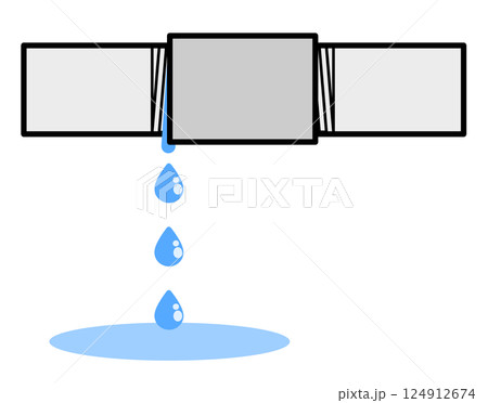 経年劣化や施工不良で配管や水道管から漏水するトラブルのイラスト 経年劣化や施工不良で配管や水道管から漏水するトラブルのイラスト 124912674