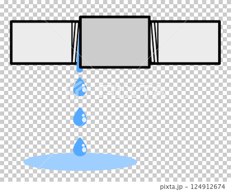 経年劣化や施工不良で配管や水道管から漏水するトラブルのイラスト 経年劣化や施工不良で配管や水道管から漏水するトラブルのイラスト 124912674