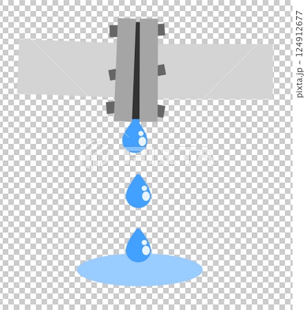 経年劣化や施工不良で配管や水道管から漏水するトラブルのイラスト 124912677