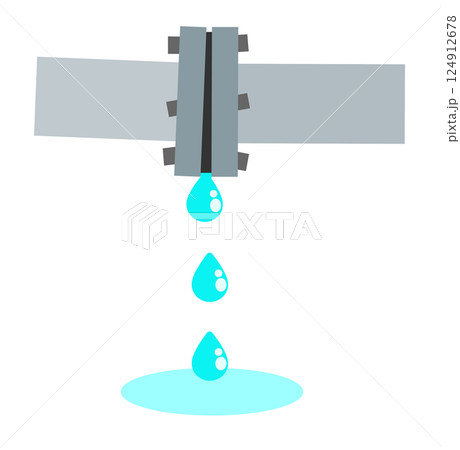 経年劣化や施工不良で配管や水道管から漏水するトラブルのイラスト 経年劣化や施工不良で配管や水道管から漏水するトラブルのイラスト 124912678