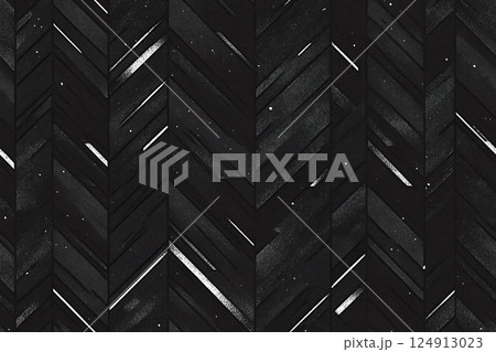 Dark geometric chevron pattern for modern design and decor. Wallpaper, background, fabric texture, backdrop, cover design 124913023