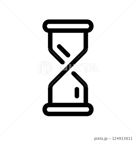 Hourglass icon symbolizing time passing, waiting period, or process duration 124913811