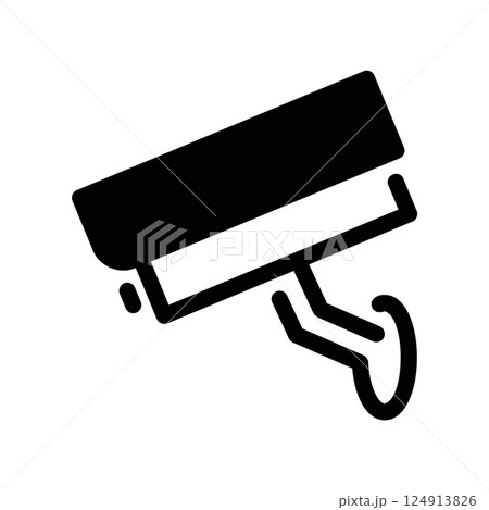 Solid surveillance camera icon indicating monitoring, security, or recording 124913826