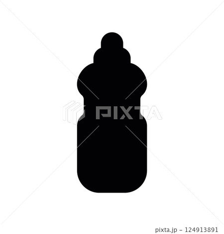 Solid sports water bottle icon for hydration during physical activity 124913891