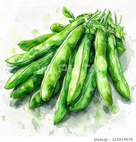 Bunch of green beans are shown in a close up. 124914079