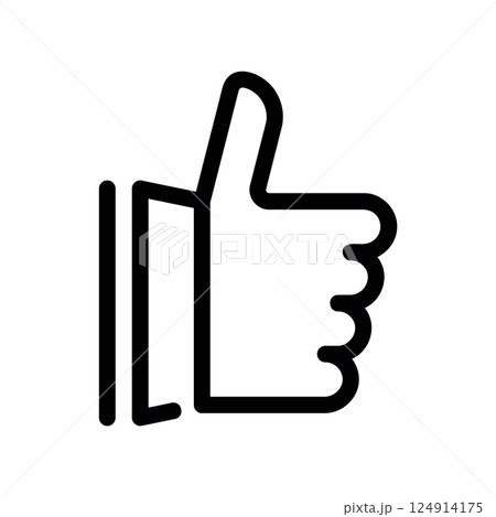 Thumbs up hand gesture icon representing approval, like or positive feedback 124914175