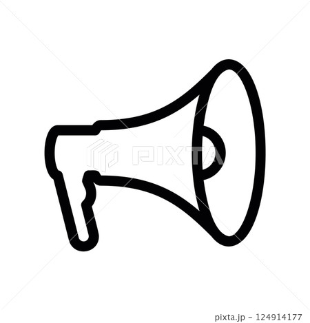 Front view outline of a loudhailer or megaphone for announcements icon Front view outline of a loudhailer or megaphone for announcements icon 124914177