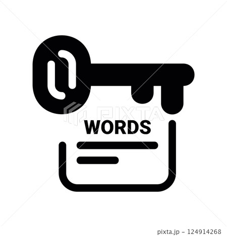 Keyword research concept icon with key and text field 124914268
