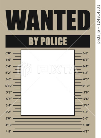 Wanted by police with mugshot and place for photo 124914331