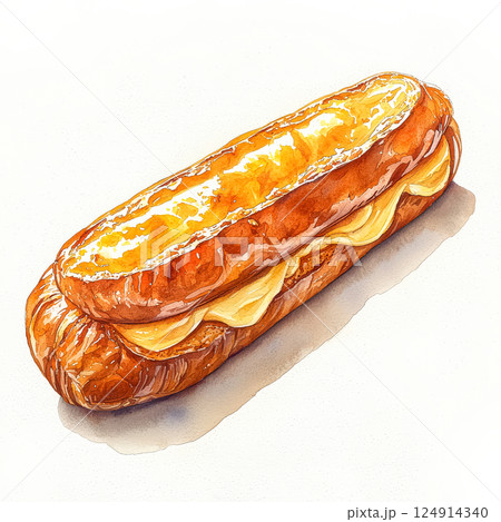 Chocolate pastry with whipped cream and raspberries on top. 124914340