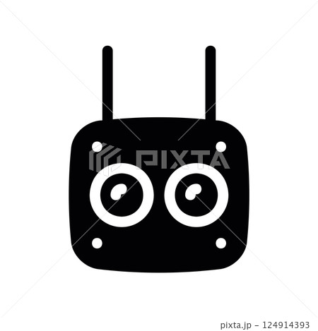Wireless remote control device with antennas and buttons icon 124914393
