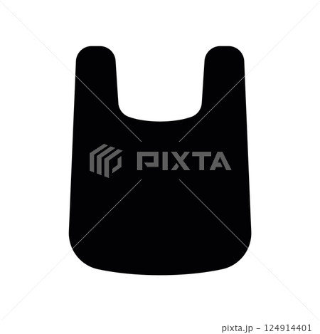 Basic plastic T shirt style carrier bag icon silhouette 124914401