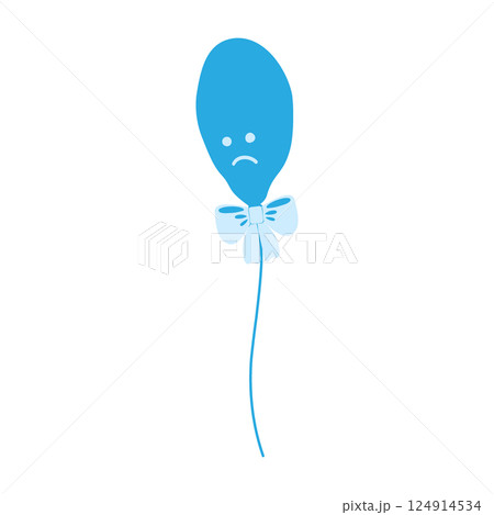 Deflated balloon on rope tied bow in trendy Monochrome Blue Blue Monday Greeting design element idea Deflated balloon on rope tied bow in trendy Monochrome Blue Blue Monday Greeting design element idea 124914534