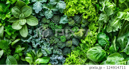Heart made of vegetables including broccoli, cucumbers, and peppers. 124914711