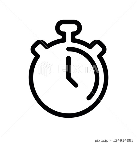 Outline classic stopwatch timer device measuring elapsed time accurately clearly precision tool 124914893