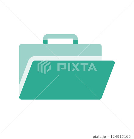 A minimalistic symbol reflecting the essence of the briefcase, folder, open 124915166