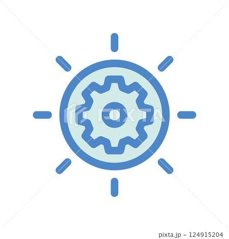 A simple drawing highlighting the subject sun, setting A simple drawing highlighting the subject sun, setting 124915204