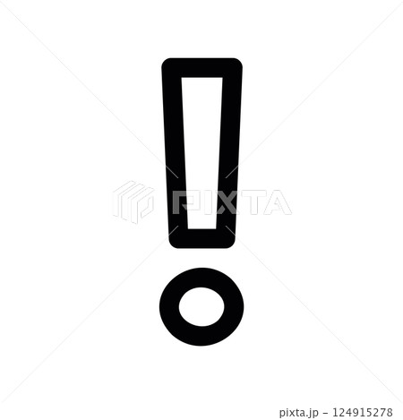 A minimal symbol representing a subject exclamation point A minimal symbol representing a subject exclamation point 124915278